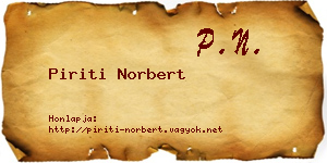 Piriti Norbert névjegykártya